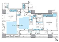 パークアクシス月島マチュアスタイル 2LDKの間取図画像