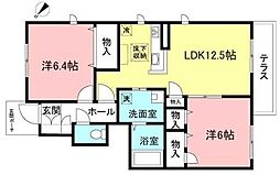 メゾン　ラフィネII 1階2LDKの間取り