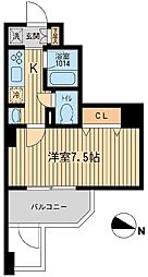 KDXレジデンス幡ヶ谷 1Kの間取図画像