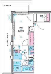 小田急小田原線 町田駅 徒歩10分の賃貸マンション 4階1Kの間取り