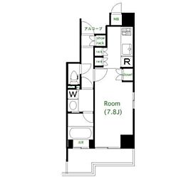 パレステュディオ上池台 5階ワンルームの間取り