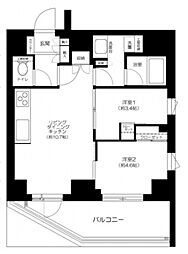 JR総武線 信濃町駅 徒歩6分の賃貸マンション 2階2LDKの間取り