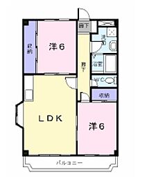 ロンググレース 1階2LDKの間取り