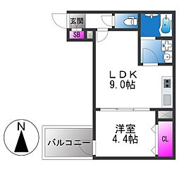 Lino久宝寺 1LDKの間取図画像