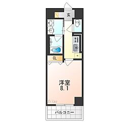 ビバーチェ三国ヶ丘 1Kの間取図画像
