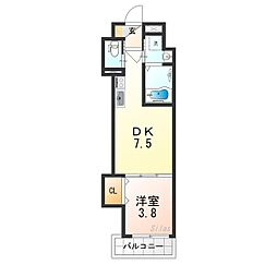 近鉄大阪線 弥刀駅 徒歩3分の賃貸アパート 1階1DKの間取り