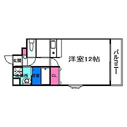 エミネンスパレス 4階1Kの間取り