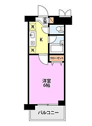 ワンノールK2 1Kの間取図画像