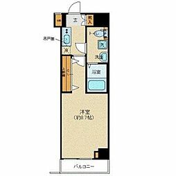 東京メトロ東西線 木場駅 徒歩7分の賃貸マンション 2階1Kの間取り