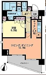 エスティメゾン赤羽 1LDKの間取図画像