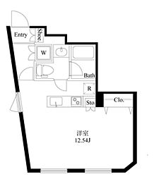 メゾンベルヴィ下北沢 ワンルームの間取図画像