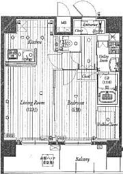 ヴェルステージ秋葉原 1LDKの間取図画像