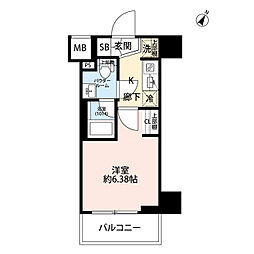 プレール・ドゥーク川口並木 1Kの間取図画像
