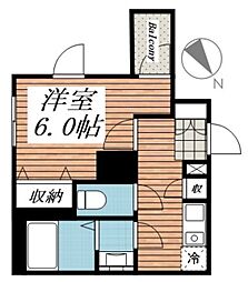 メドン・ド・ヴィレ日本橋茅場町 1Kの間取図画像