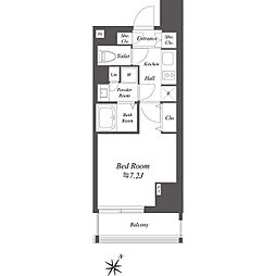 ブランシエスタ北品川 10階1Kの間取り