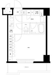 ルーブル武蔵小杉伍番館 1階1Kの間取り