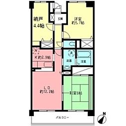 バルコン・ブラン淵野辺 2SLDKの間取図画像
