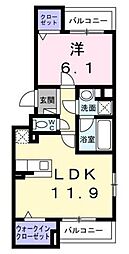 ＣＲＥＶＡＮＣＥ亀戸ＮＯＲＴＨ 1階1LDKの間取り