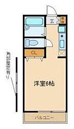 ニューパレス北里 1Kの間取図画像