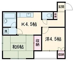 タウンライフ永山II 2階2DKの間取り