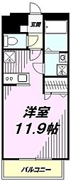 JR横浜線 八王子みなみ野駅 徒歩10分の賃貸マンション 1階ワンルームの間取り