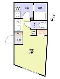 VISTA HONANCHO 1階ワンルームの間取り