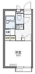 レオパレストリメゾン 2階1Kの間取り