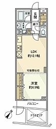 ベルヴィラージュ目黒 2階1LDKの間取り