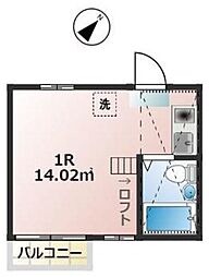 グリーテラス ワンルームの間取図画像