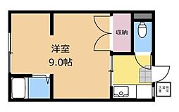 味好荘 1Kの間取図画像