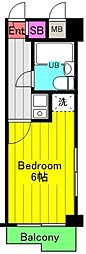 ライオンズマンション調布国領 1Kの間取図画像