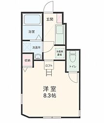 アパート 1Kの間取図画像