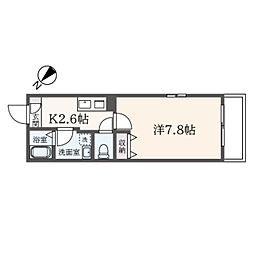 JR京浜東北・根岸線 山手駅 徒歩8分の賃貸マンション 1階1Kの間取り