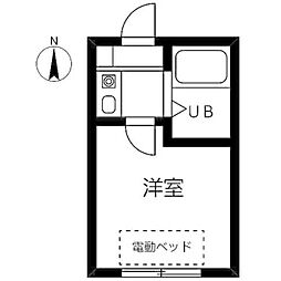 第十六紀州ハイツ 1Kの間取図画像