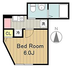 メゾンドソレイユ大塚 2階1Kの間取り
