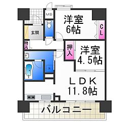 フェニックス堺東 2LDKの間取図画像
