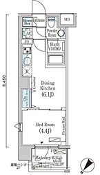 フルハウス赤羽 9階1DKの間取り