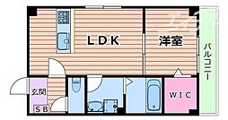 シナジー茨木 1LDKの間取図画像