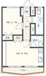 鷺沼ヒルズ 1LDKの間取図画像