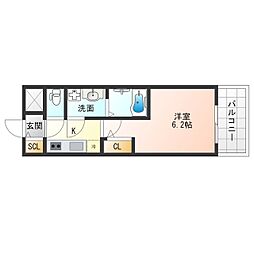 JR大阪環状線 野田駅 徒歩12分の賃貸マンション 7階1Kの間取り