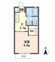 コートアゼリア 1Kの間取図画像