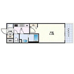 阪急京都本線 崇禅寺駅 徒歩9分の賃貸マンション 11階1Kの間取り