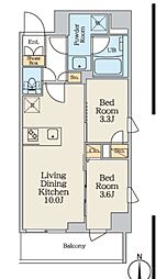 CREATIF本所吾妻橋 2LDKの間取図画像