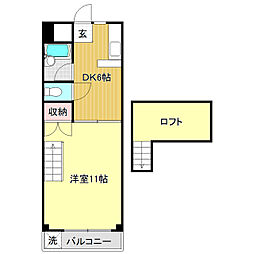 武内マンション 1DKの間取図画像