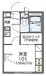 レオパレスTAKIYAMA 1Kの間取図画像