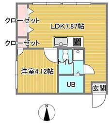 小政ビル 1LDKの間取図画像