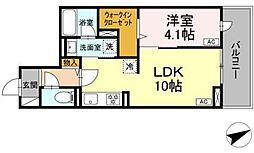 D-residence稲城 2階1LDKの間取り