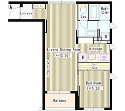 東京メトロ東西線 落合駅 徒歩3分の賃貸マンション 3階1LDKの間取り