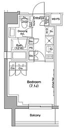 ザ・パークハビオ駒込 2階1Kの間取り