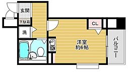 ムサシノコート浅草橋 6階ワンルームの間取り